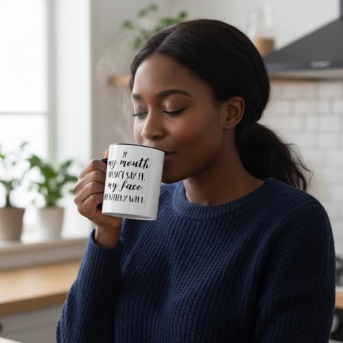 Funny Black Ceramic Coffee Mug 11 oz Gag Gift for Coworkers & Office, Women Men