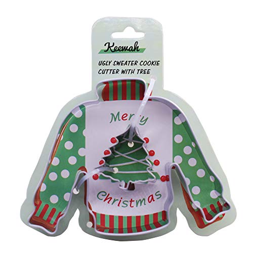 4 inch Ugly Sweater Cookie Cutter with Mini Christmas Tree - 4¡± sweater and 1.4¡± tree - Stainless Steel