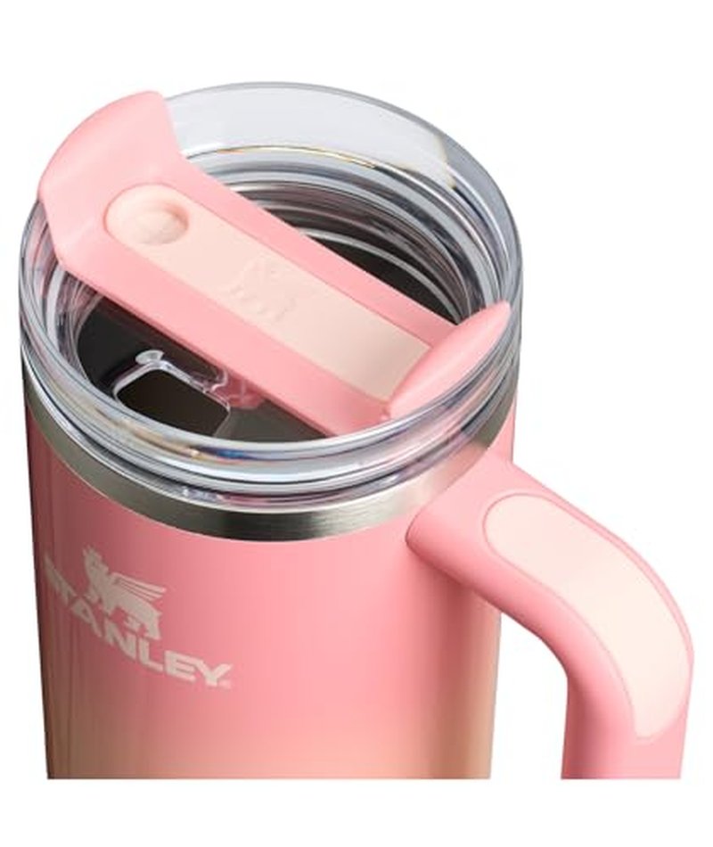 STANLEY Quencher H2.0 Tumbler with Handle and Straw 30 oz | Flowstate 3-Position Lid | Cup Holder Compatible for Travel | Insulated Stainless Steel Cup | BPA-Free | Pink Mesa Sunset
