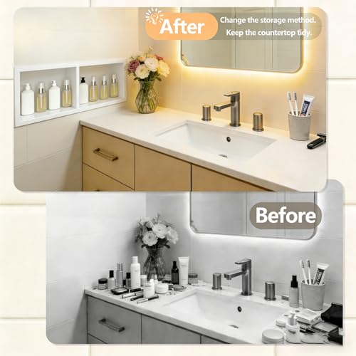 24x12 Inch Stainless Steel Recessed Shower Niche with Shelf - White / 24H×12W