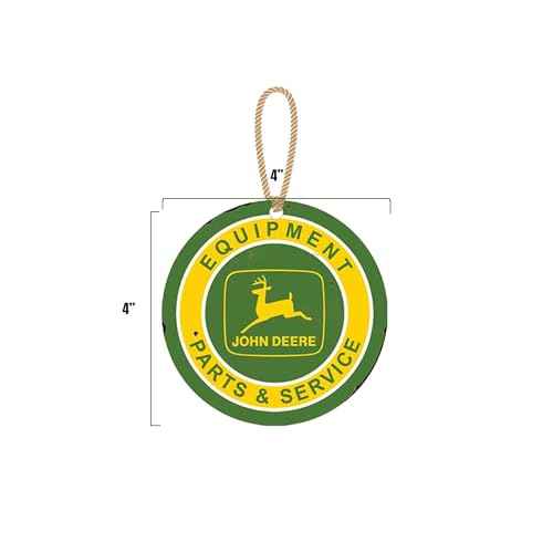 John Deere Mini Embossed Metal Sign or Christmas Ornament for Home Decorating - Great Gift Idea