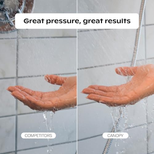 Canopy Mini Filtered Shower Head - Nickel, Compact Hard Water Filter