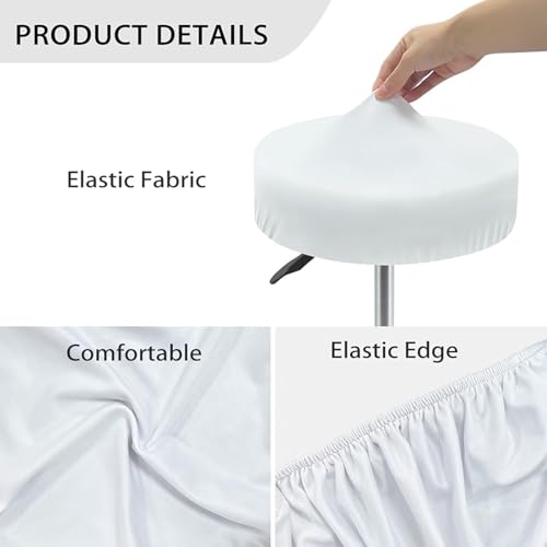 Christmas Round Stool Seat Covers Set of 4, Xmas Elastic Chair for