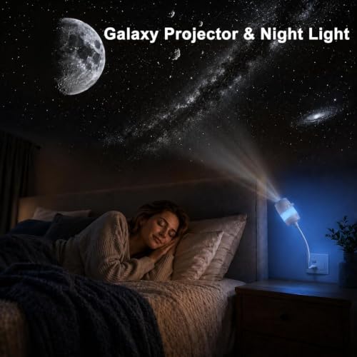 2-in-1 Galaxy Projector Night Light with 13 Films - Star & Galaxy Projection