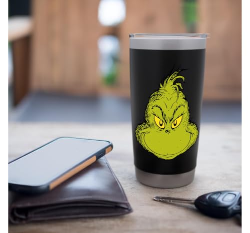 Dr. Seuss Grinch Stainless Steel Insulated Tumbler Black 20oz Christmas Gift