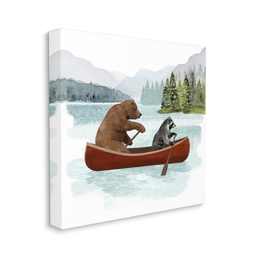 Stupell Industries Raccoon & Bear Canoeing Canvas Wall Art by Victoria Barnes
