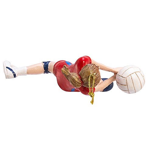Kurt S. Adler Volleyball Ornament, 4.5in, Red and Blue, Volleyball Player, Christmas