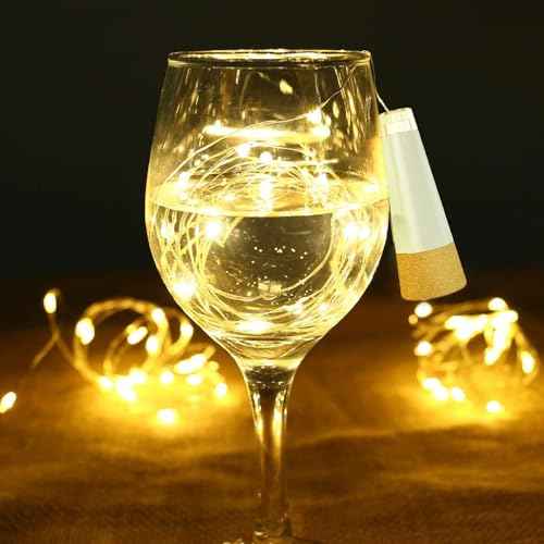 OUSMIN String Lights, USB Rechargeable Wine Bottle Lights with Cork, 2025 Version USB Fairy Light for Party Christmas