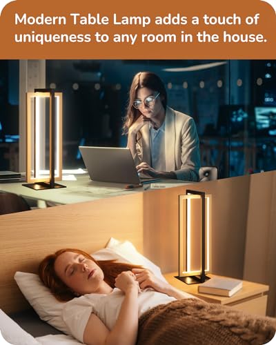 EDISHINE LED Table Lamp Set of 2 - Modern Dimmable Nightstand Lamps, Gold / 2