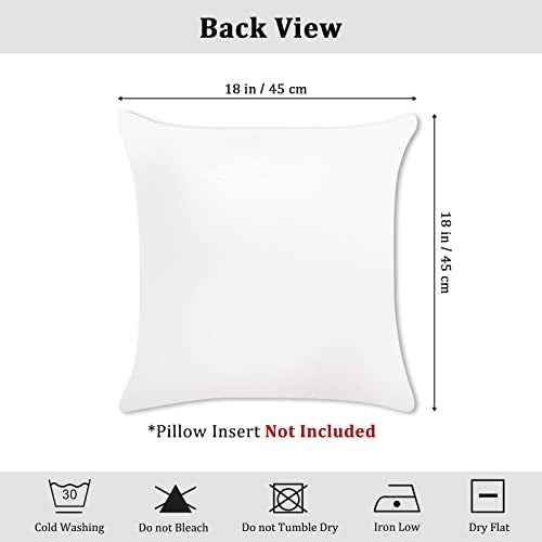 Bonhause Blue Pink Christmas Throw Pillow Covers 18 x 18 Inch Reindeer Snowman Xmas Trees Santa Snow Decorative Pillow Cases for Couch Bed Home Winter Holiday Decor Set of 4