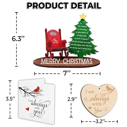 Memory Christmas in Heaven Wooden Candle Holder, Memorial Ornament, Bereavement Keychain, Sympathy Card Gift for Loss of Loved One, DIY Decoration Christmas in Heaven Rocking Chair Keepsake FF624