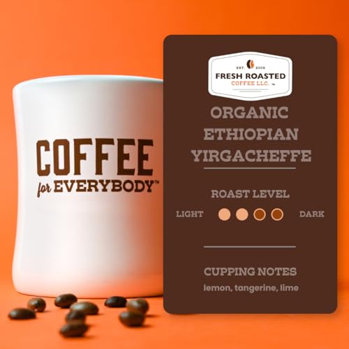 Organic Ethiopian Yirgacheffe Whole Bean Coffee - 2 lb Light Roast, USDA & Fair Trade Certified