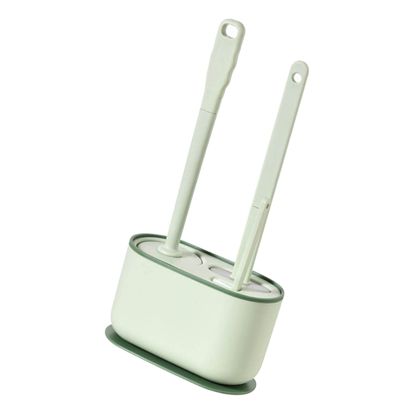 MOUMOUTEN Plastic Toilet Brush Set, Strawberry Green, Bathroom Accessories, Includes 2 Toilet Brushes & Holder