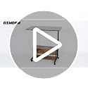 Rustic Adjustable Height Rolling Desk with Storage Shelves - 32-Inch Computer & Drafting Table for Home Office