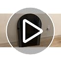 Matte Black Arched Full Length Mirror 56x15 Inches - Standing or Wall Mount