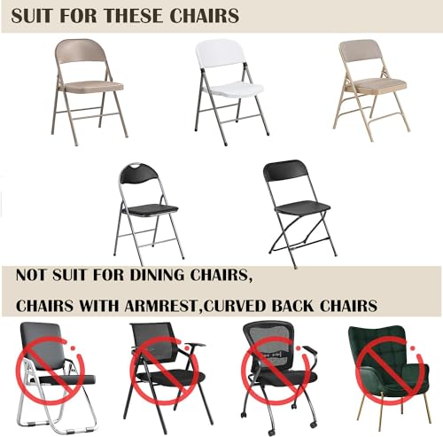 Stretch Waterproof Folding Chair Covers - Ivory, Pack of 10