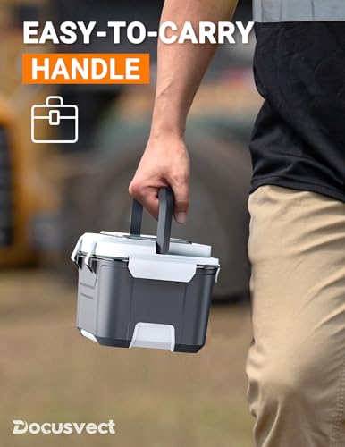 Docusvect Titanium Gray Cordless Electric Lunch Box 1.3L with Schedule Heating