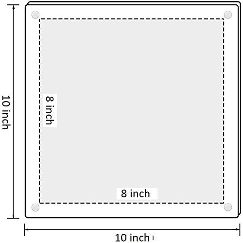(8" x 8") Clear Acrylic Wall Mount Floating Picture Frame with (Gold Standoffs) Frame-less Double Panel Plexiglass Display for Photos Artwork Posters Paintings (Full Frame is 10" x 10")