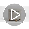 HomePop 19-Inch Round Storage Ottoman - White Woven Stripe, Multi-Use