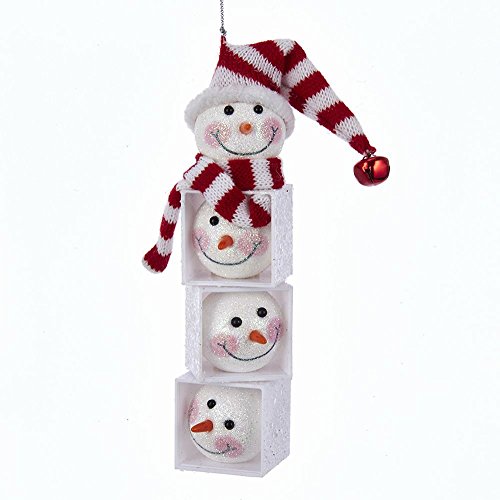 Kurt S. Adler Snowman Head Block Ornament – 6.25 in Christmas Tree