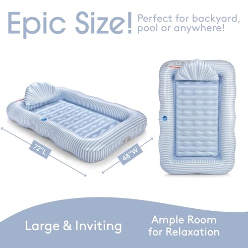 FUNBOY XL Pool Float Lounger with Custom Pillow & Cup Holder - Blue