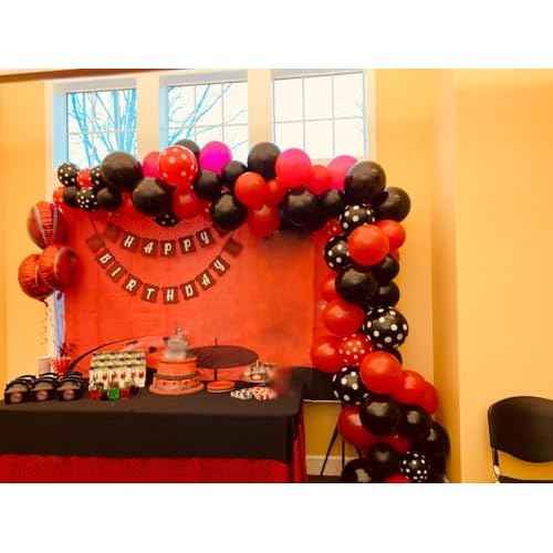 TNWBA Red Black Balloons,100 pcs 12 inch Latex Balloons,birthday party decoration