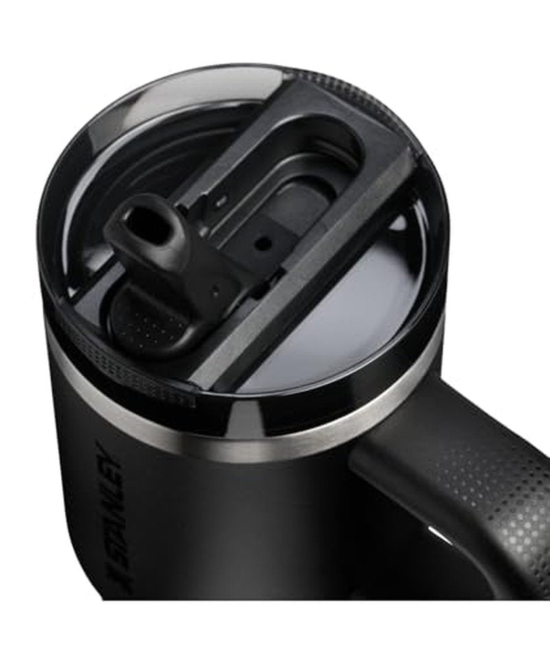 STANLEY Quencher ProTour Flip Straw Tumbler with Leakproof Lid 14 oz | Built-In Straw & Handle | Cupholder Compatible for Travel | Insulated Stainless Steel Cup | BPA-Free | Black 2.0