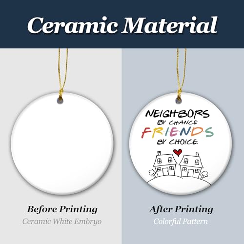 Colorful Friends Friendship Christmas Ornament 2024 | Neighbors By Chance, Friends By Choice, Ceramic Gift