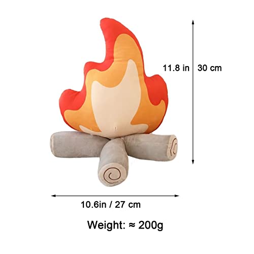 Funny Campfire Plush, Simulation Bonfire Plush Toy, Fake Fire Soft Stuffed Cartoon Doll Firewood Toys, for Outdoor Camping Toys, Home Pillow Cushion Decoration Pleasantly Surprised Gifts-10.6*11.8 IN