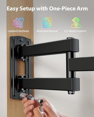 Pipishell Full Motion TV Wall Mount with LED Light for 13–43 Inch TVs - 13-43 Inch / Full Motion TV Mount With LED