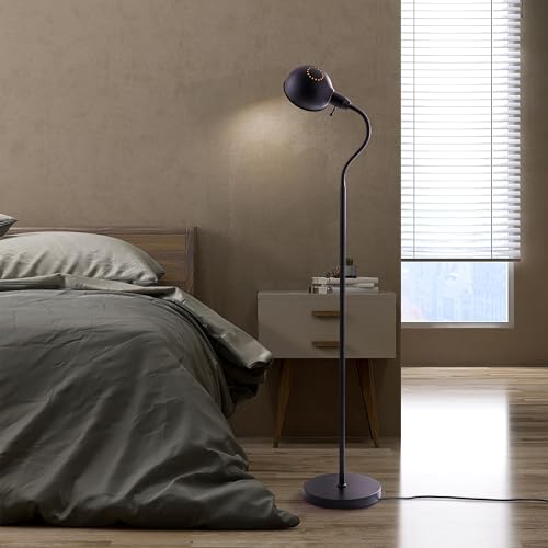O'Bright Adjustable Floor Lamp with Gooseneck & Rotatable Shade - Antique Brass