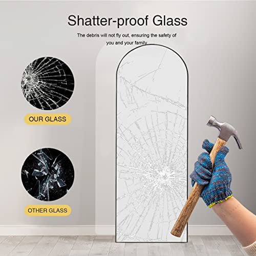 ITSRG Gold Full Length Floor Mirror with Stand 59" x 18" Arched Wall & Freestanding