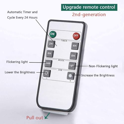 Gold Flameless Candles with Remote Control 4-6 Inch Flickering LED Pillars