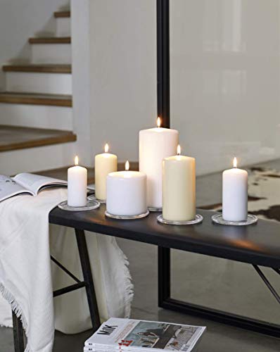 2x4 Inch Unscented Pillar Candles Set of 20 - Dripless & Smokeless Wedding & Party Decor