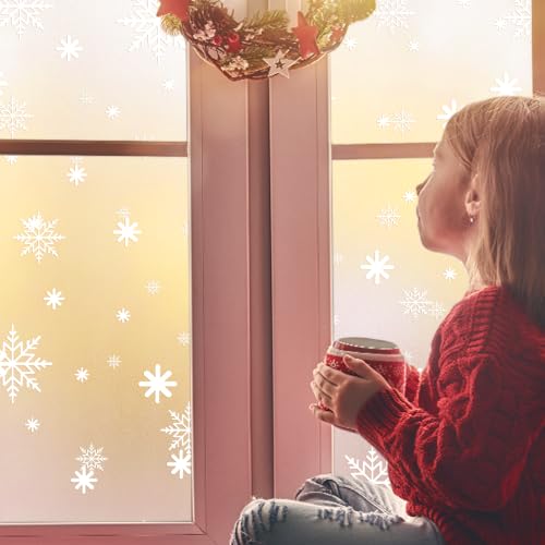 Niviy Christmas Snowflakes Window Privacy Film 35.4" x 118" - Static Cling