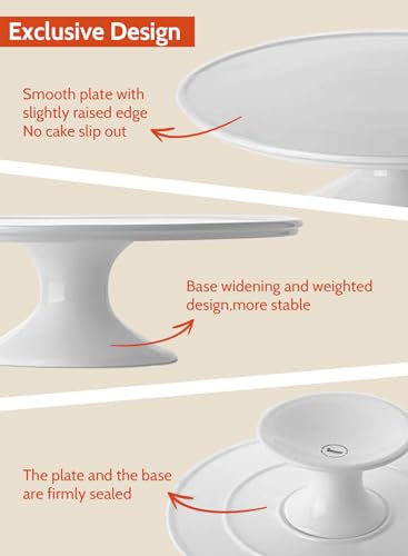 12.6-Inch Porcelain Cake Stand | Elegant White Dessert Display for Weddings & Parties