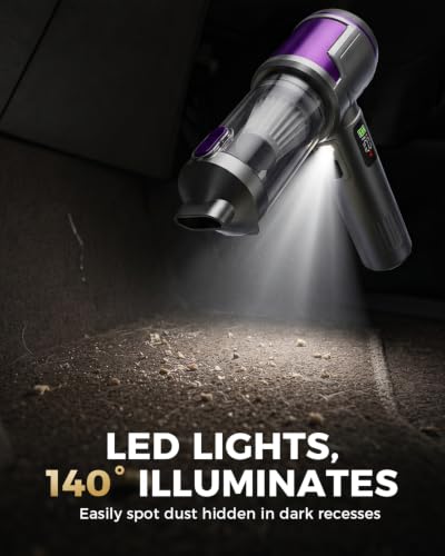 EOUMJE Cordless Handheld Car Vacuum Cleaner with 22kPa High Suction, Portable Mini Vacuum for Car, Home & Pet Hair, USB-C Rechargeable