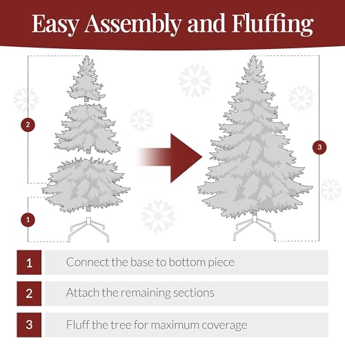 Pre-Lit 6Ft Artificial Christmas Tree with Twinkling Multi-Color LEDs - Green Pine with 250 Lights & 1000 Tips