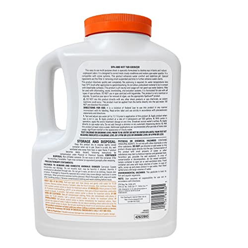 SpaGuard Enhanced Spa Shock 6 lbs - Multi-Purpose Water Clarifier & pH Buffer, Without SDR Measuring Cup