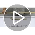 Gold Curtain Rods 48-90 Inch Wrap Around Heavy Duty Window Treatment, Modern Room Darkening