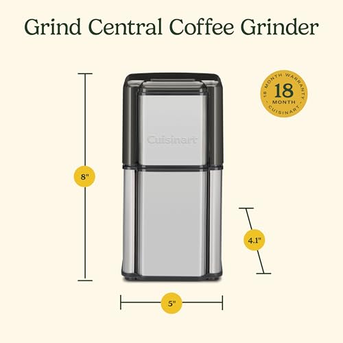Cuisinart Grind Central Blade Coffee Grinder - Silver, 90g Capacity, Modern Design