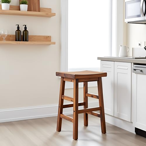 Alaterre Durango 26-Inch Solid Wood Rustic Counter Stool with Industrial Design
