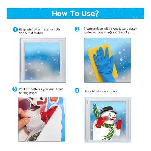 Funnlot Christmas Window Clings Christmas Window Decorations Double Sided Christma s Decorations for Glass Xmas Holiday Home Office School