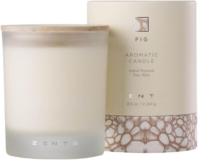 Zents Scented Soy Wax Candle (Earth - Sandalwood & Fir Needle), Large Jar Single Wick, Uplifting Home Decor Accent, 8.5 oz