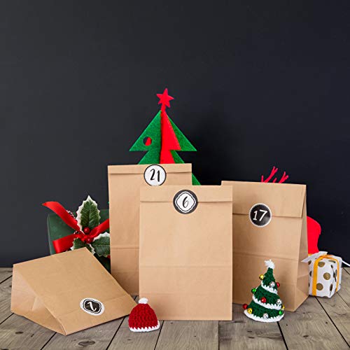 KESOTO 2 Pack Advent Calendar Number Stickers 1-24 Christmas Calendar Stickers for Crafting Christmas DIY Labels, Black and White