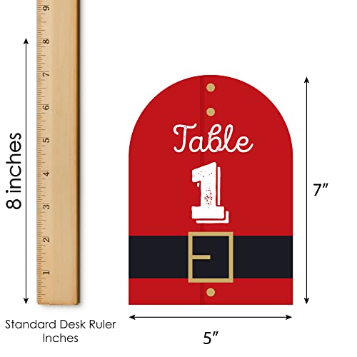 Jolly Santa Claus Table Numbers 1-20 for Christmas & Events - Double-Sided 5x7 Inches