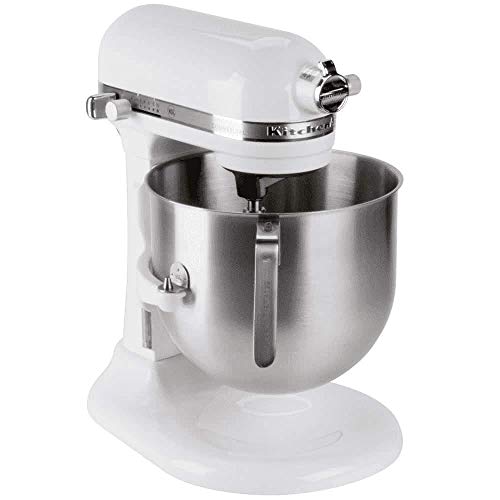 8-Quart Commercial Stainless Steel Mixing Bowl with J Hook Handle - KitchenAid Compatible