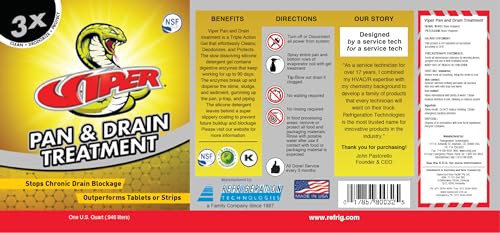 Refrigeration Drain Cleaner Enzyme Treatment 1 Gal for Slime & Sludge - Yellow RT800G