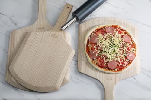 Wooden Pizza Peel - 16 x 14 Inch Blade, 24 Inch Overall | Basswood Baking Tool
