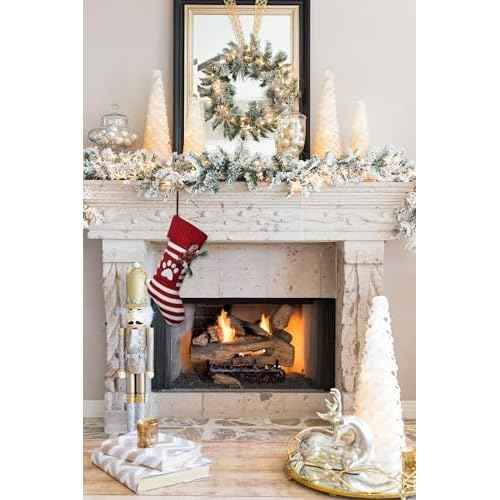 Large Christmas Stockings Xmas Fireplace Hanging Stockings Burgundy Red Knit Stocking White Stripes Stockings Gift Holding Bag for Home Christmas Decorations Party Favor Supplies